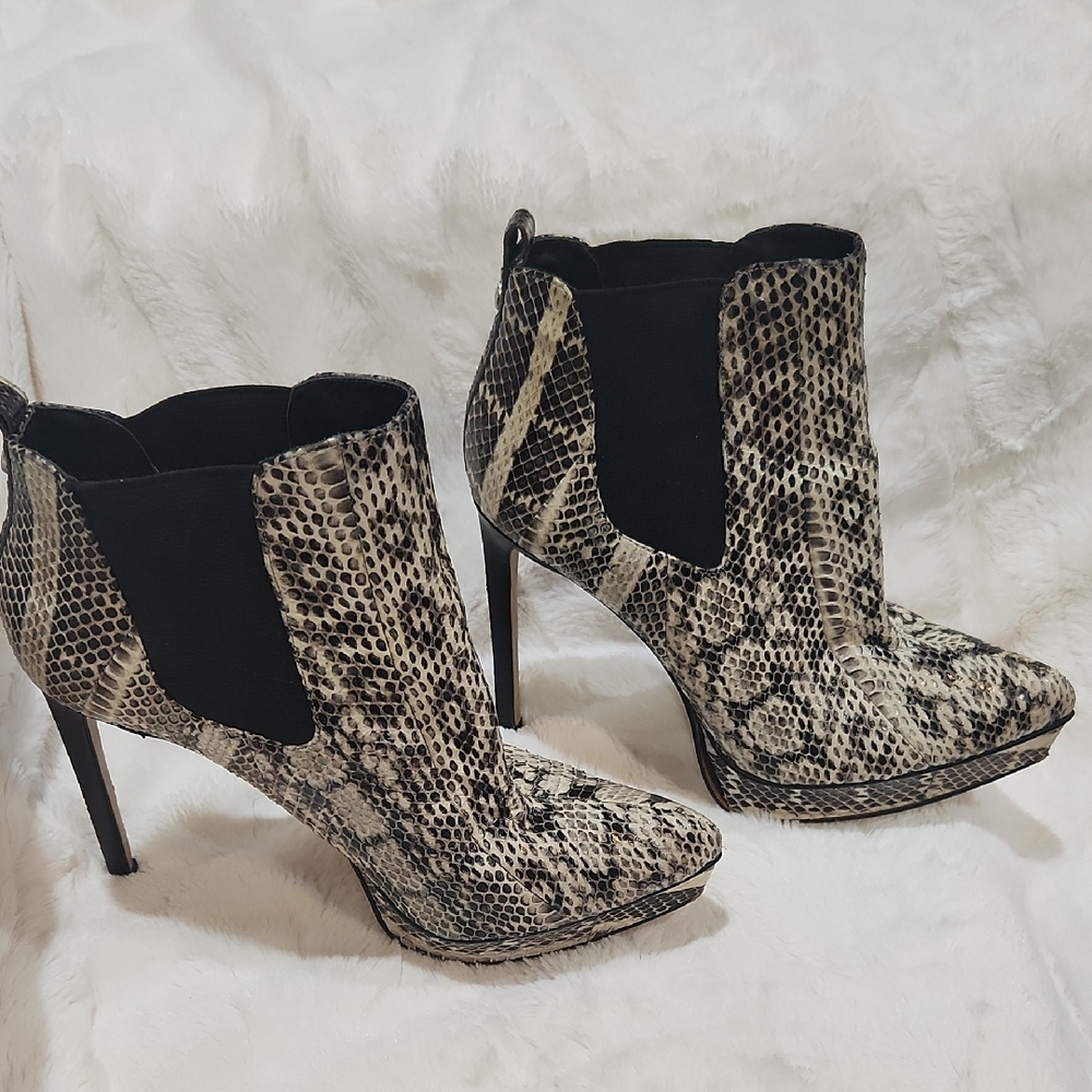 Michael Kors Genuine Snakeskin Heeled Boots - Picture 6 of 9
